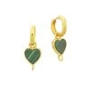 Gold 925 Sterling Silver Earring Set With Malachite Approx 8mm (1Pair) -Fashion Accessories jwvz76