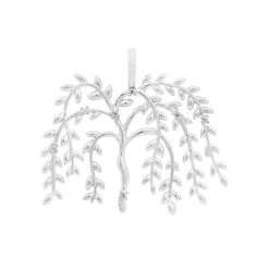 Willow & Tig Collection: 925 Sterling Silver Willow Tree Charm Approx 29 To 33mm With White Zircon Detail