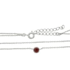 925 Sterling Silver 2 Row Cable Chain Necklace With Ruby Charm 16" + 2" 7 925 Sterling Silver 2 Row Cable Chain Necklace With Ruby Charm 16" + 2" -Fashion Accessories jzvz48 2