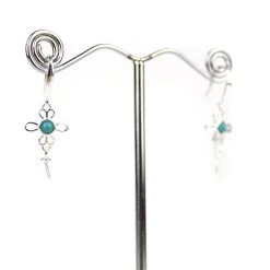 925 Sterling Silver With Turquoise Earrings (1Pair)
