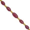 25cts Ruby Center Drill Faceted Tumble Approx 6.5x4.5 To 11x5.5mm, 12cm Strand With Spacers 2 25cts Ruby Center Drill Faceted Tumble Approx 6.5x4.5 To 11x5.5mm, 12cm Strand With Spacers -Fashion Accessories kxjn21