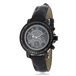 Ladies Black Diamond Watch 2.15ct LUXURMAN