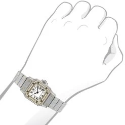 Cartier Santos Diamond Watch For Women 18k Gold & Streel Two-Tone 24mm Case 8 Cartier Santos Diamond Watch For Women 18k Gold & Streel Two-Tone 24mm Case -Fashion Accessories ladies cartier panthere mini 18k gold steel two tone vintage diamond watch 1ct 968917 968918 body