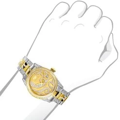 Ladies Diamond Watch 18k White Yellow Gold Pltd Two-Tone Luxurman Tribeca -Fashion Accessories ladies diamond watch 18k white yellow gold pltd two tone luxurman tribecabod