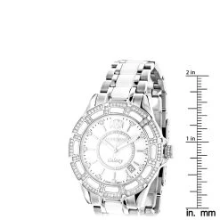 Ladies Diamond Luxurman White Ceramic Watch 1.25ct MOP Galaxy -Fashion Accessories ladies diamond watches luxurman white ceramic watch 125ct mop galaxy ruler