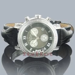 Ladies JoJo Floating Diamond Watch .75ct Rainbow Black