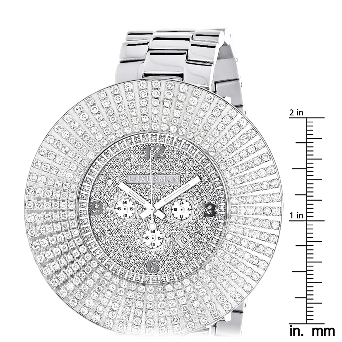 Large Diamond Bezel Luxurman Watch Escalade 14ct Men's Hip Hop 7 Large Diamond Bezel Luxurman Watch Escalade 14ct Men's Hip Hop - Image 5