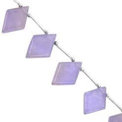 115cts Lavender Fluorite Smooth Rhombus Approx 20x14 To 25x18mm, 15cm Strand With Spacers