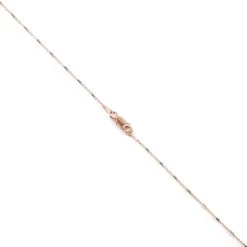 2 Tone Rose Gold Plated & Sterling Silver Bugle Trace Chain, 56cm/22"