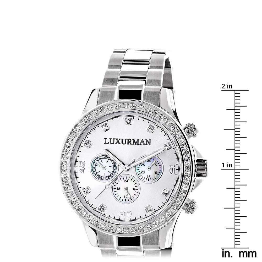 Limited Edition Men's Diamond Watch 2ct Luxurman 4 Limited Edition Men's Diamond Watch 2ct Luxurman - Image 2