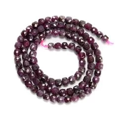 65cts Ruby Faceted Cubes Approx 4mm, 38cm Strand -Fashion Accessories ltgp72 1