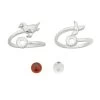 925 Sterling Birds Themed Adjustable Rings With Cabochons, 2pcs -Fashion Accessories luvz87