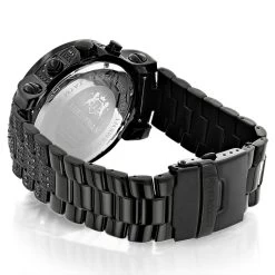 Luxurman Black Diamond Watch For Men 2ct Fully Iced Out Oversized -Fashion Accessories luxurman black diamond watch for men 2ct fully iced out oversized 2