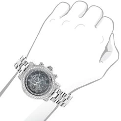 Luxurman Diamond Plated Platinum Watch 2ct 8 Luxurman Diamond Plated Platinum Watch 2ct -Fashion Accessories luxurman diamond watches ladies steel bracelet watch 2ct p 49200bod