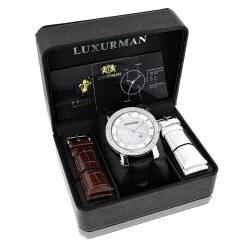 Luxurman Diamond Men's VS Diamond Watch .18ct -Fashion Accessories luxurman diamond watches mens vs diamond watch 18ct p 9696box