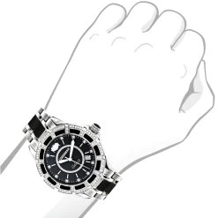 Luxurman Galaxy Midsize Diamond Watch Black Ceramic 1.25ct -Fashion Accessories luxurman galaxy midsize diamond watch black ceramic 125ctbod