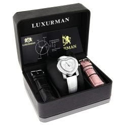 Luxurman Ladies Diamond Heart Watch 0.30ct White -Fashion Accessories luxurman ladies diamond heart watch 030ct white p 43109box