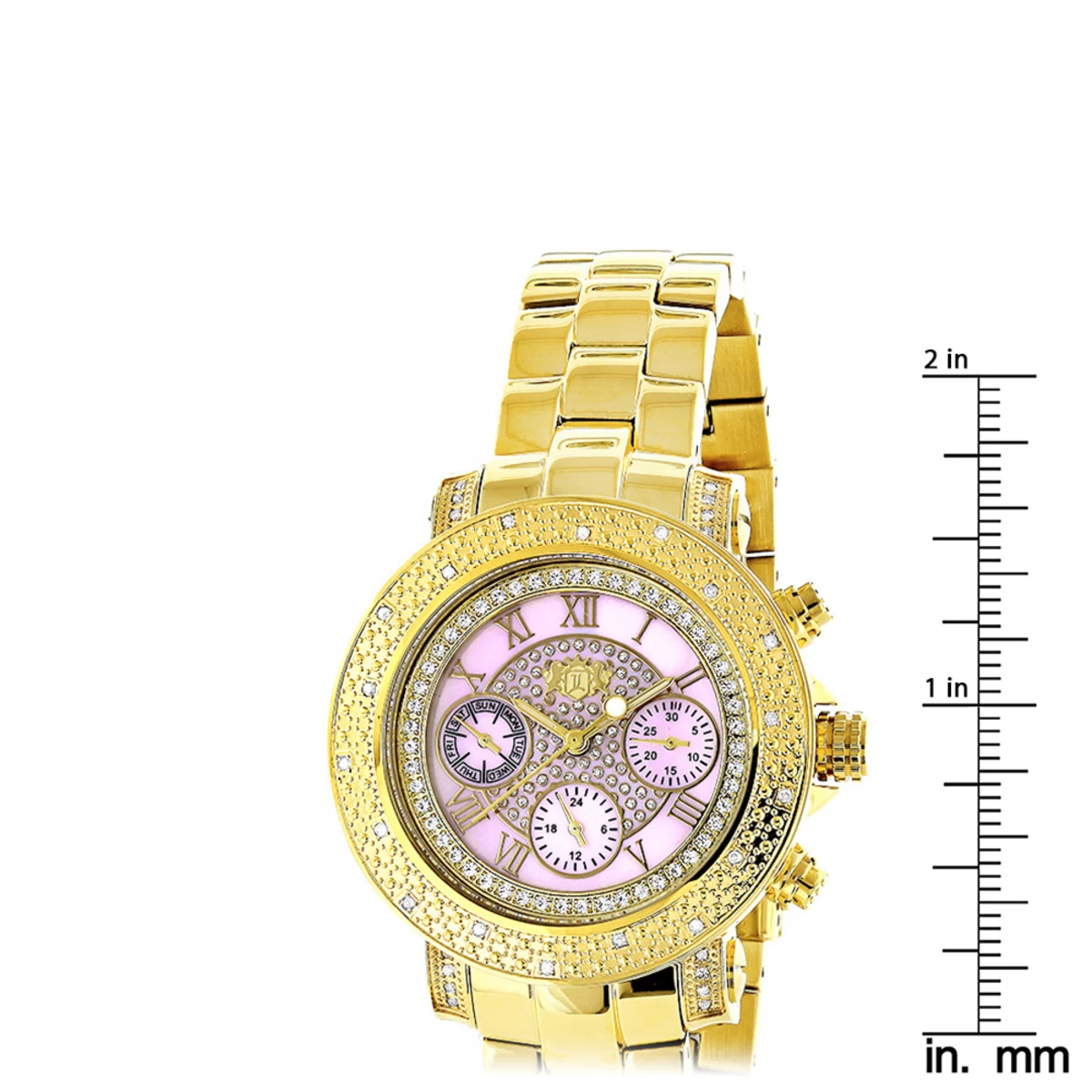 Luxurman Ladies Diamond Watch 0.3ct Pink MOP Yellow Gold Plated 7 Luxurman Ladies Diamond Watch 0.3ct Pink MOP Yellow Gold Plated - Image 5