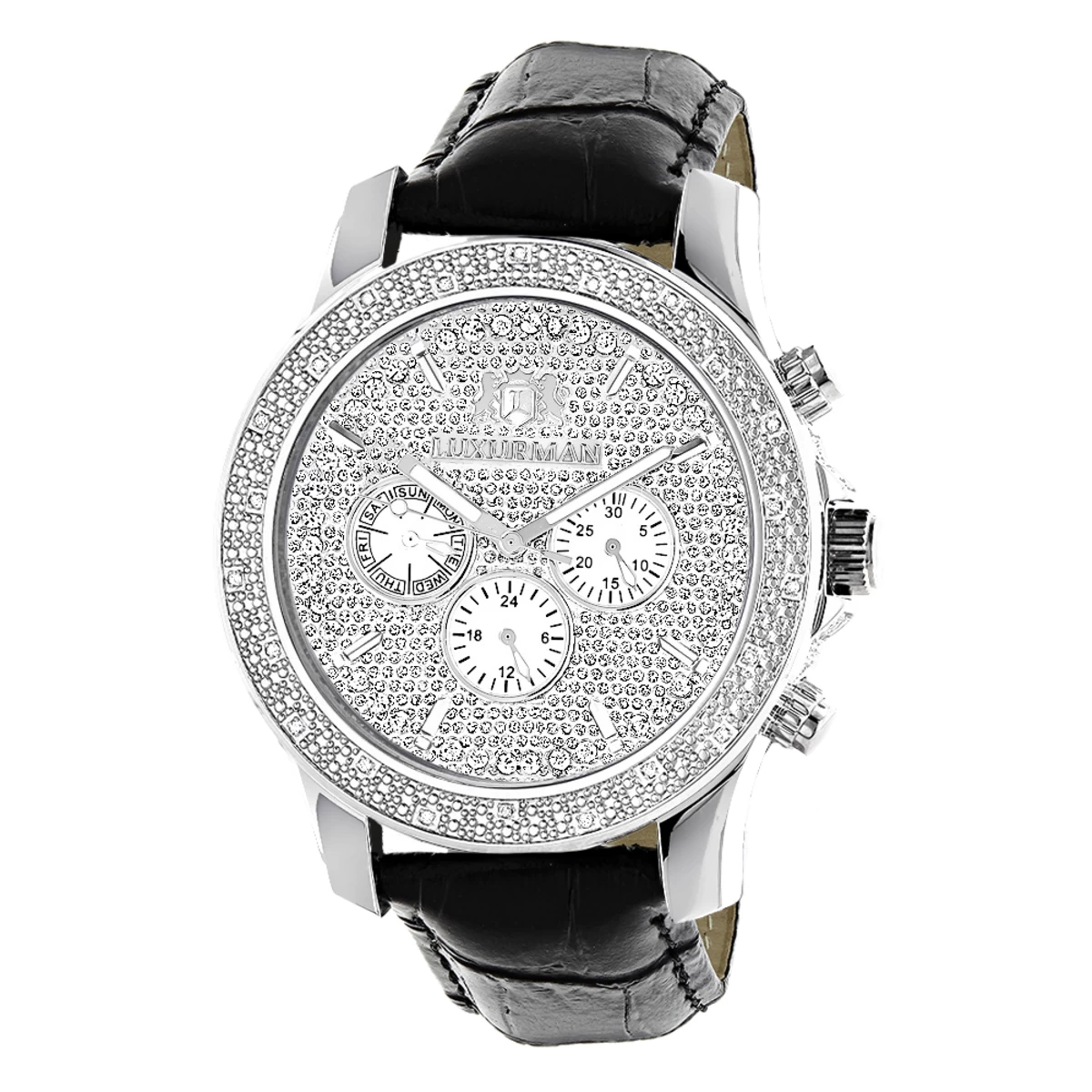 Luxurman Men's Diamond Watch 0.25 Ct Freeze 3 Luxurman Men's Diamond Watch 0.25 Ct Freeze