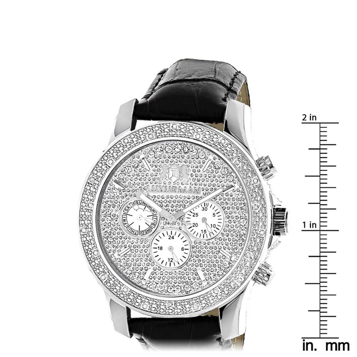 Luxurman Men's Diamond Watch 0.25 Ct Freeze 7 Luxurman Men's Diamond Watch 0.25 Ct Freeze - Image 5