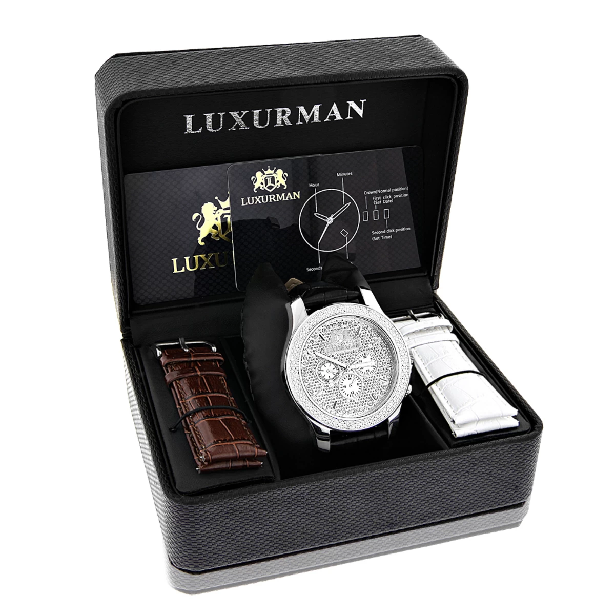 Luxurman Men's Diamond Watch 0.25 Ct Freeze 6 Luxurman Men's Diamond Watch 0.25 Ct Freeze - Image 4