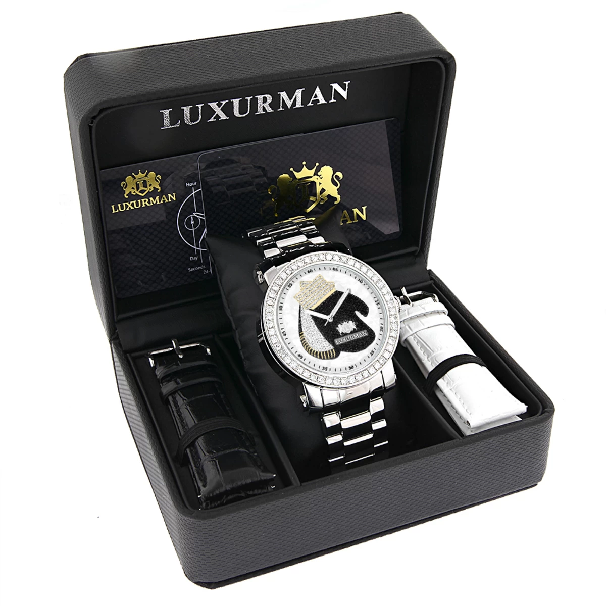 Luxurman Men's Diamond Watch With Boxing Gloves 4 CT Southpaw Edition 6 Luxurman Men's Diamond Watch With Boxing Gloves 4 CT Southpaw Edition - Image 4