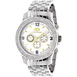 Luxurman Raptor Two-Tone Men's Diamond Watch 0.25ct