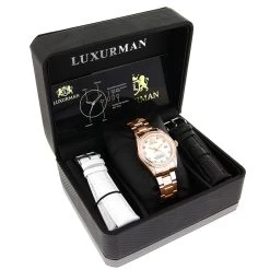 Luxurman Rose Gold Plated Diamond Watch For Women Tribeca Swiss Quartz 10 Luxurman Rose Gold Plated Diamond Watch For Women Tribeca Swiss Quartz -Fashion Accessories luxurman rose gold plated diamond watch for women tribeca 15ct box