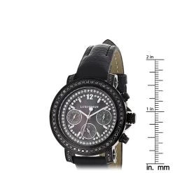 Luxurman Black Diamond Watch For Women 2.15 Carats -Fashion Accessories luxurman watches black diamond watch for women 215 carats p 49995 ruler