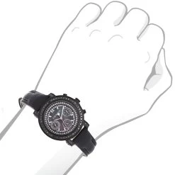 Luxurman Black Diamond Watch For Women 2.15 Carats -Fashion Accessories luxurman watches black diamond watch for women 215 carats p 49995bod