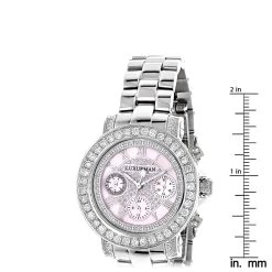 Luxurman Ladies Diamond Watch 3ct Pink -Fashion Accessories luxurman watches ladies diamond watch 3ct pink p 43232 ruler