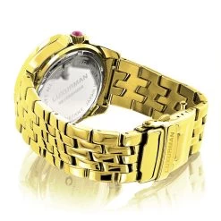 Luxurman Women's Diamond Watch 0.25ct Yellow Gold Pltd -Fashion Accessories luxurman womens diamond watch 025ct yellow gold pltd 2