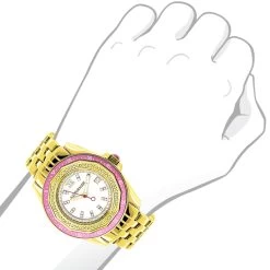 Luxurman Women's Diamond Watch 0.25ct Yellow Gold Pltd -Fashion Accessories luxurman womens diamond watch 025ct yellow gold pltd 3