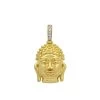 Willow & Tig Collection: Gold Plated 925 Sterling Silver Buddha Head Charm Approx 21x16mm With 6pcs White Zircon Pave Bail -Fashion Accessories lwpk56