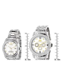 Matching His And Hers Luxurman Diamond Watch Set Gold Plated 4ct -Fashion Accessories matching his and hers watches luxurman diamond watch set gold plated 4ct ruler
