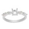 925 Sterling Silver Ring Mount With Zircon Marquise Side Detail (To Fit 5mm Round Gemstone) -Fashion Accessories mdrj13