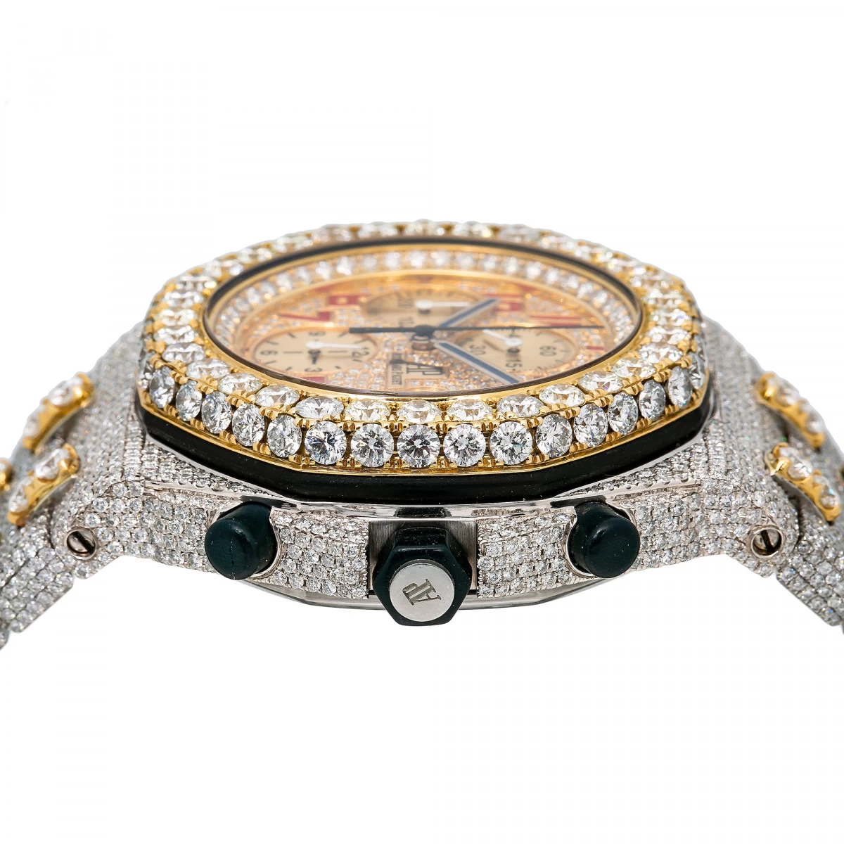 Men's Diamond Watch Audemars Piguet Royal Oak Offshore 18K Gold Yellow Dial 4 Men's Diamond Watch Audemars Piguet Royal Oak Offshore 18K Gold Yellow Dial - Image 2