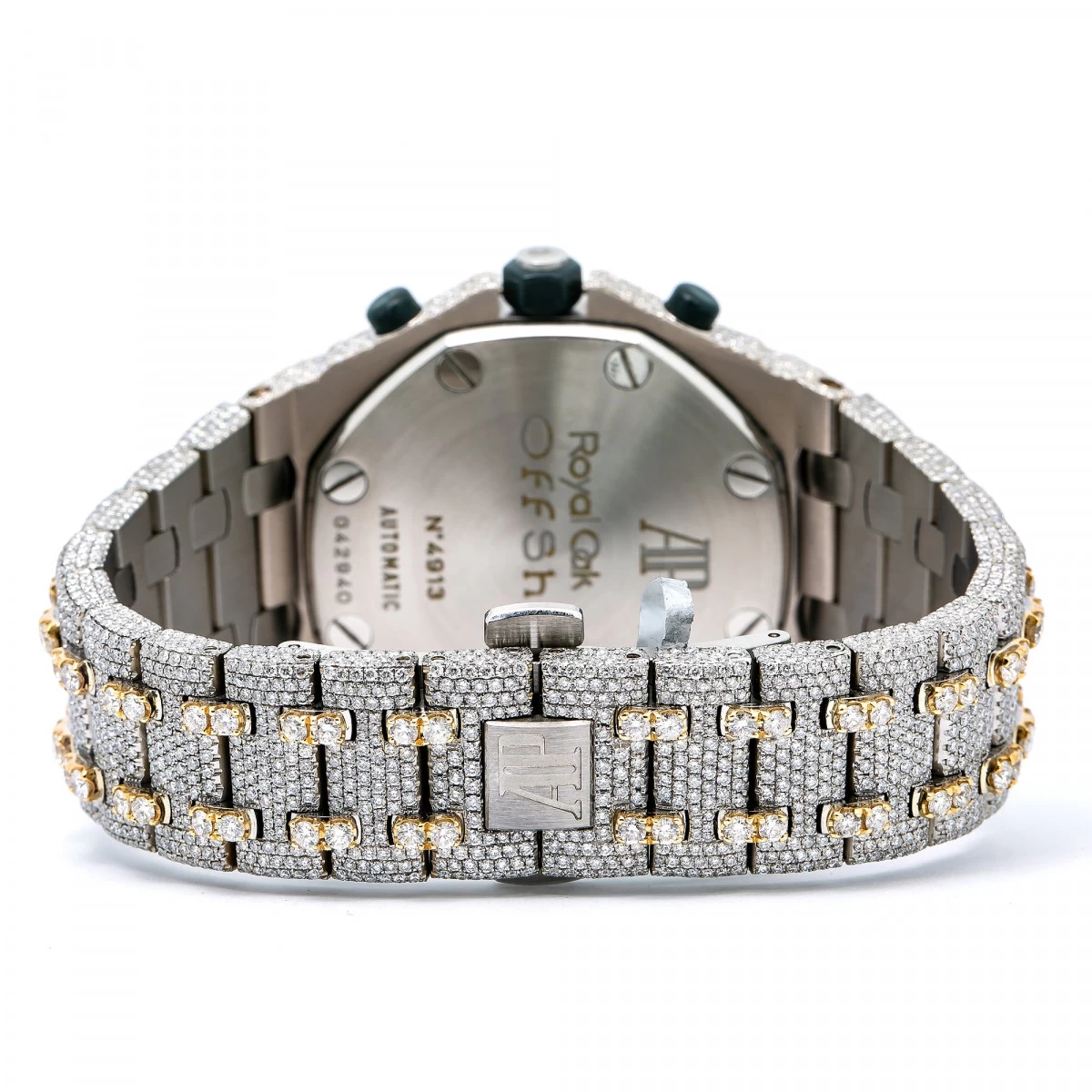 Men's Diamond Watch Audemars Piguet Royal Oak Offshore 18K Gold Yellow Dial 6 Men's Diamond Watch Audemars Piguet Royal Oak Offshore 18K Gold Yellow Dial - Image 4