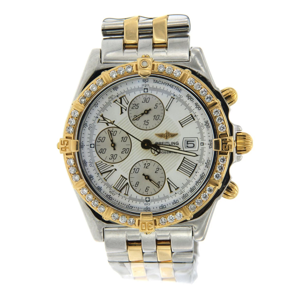Men's Diamond Watch Breitling Crosswind White Dial 3 Men's Diamond Watch Breitling Crosswind White Dial