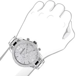 Men's Real Diamond Watch By Luxurman Liberty 0.2ct Swiss Mvt W Steel Band -Fashion Accessories mens diamond watch by luxurman 02ct new arrival midsize