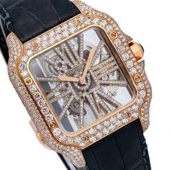 Men's Diamond Watch Cartier Santos De Cartier 18K Gold 39,8mm -Fashion Accessories mens diamond watch cartier santos de cartier rose gold 398 mm w01216 0E8A3039 2048x2048