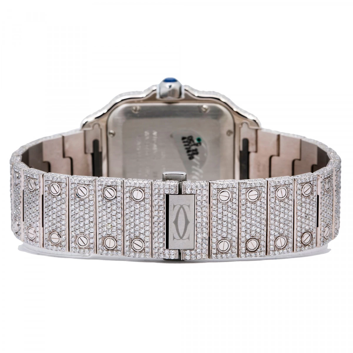 Men's Diamond Watch Cartier Santos De Cartier 18K Gold Rose Gold Tone Dial 7 Men's Diamond Watch Cartier Santos De Cartier 18K Gold Rose Gold Tone Dial - Image 5