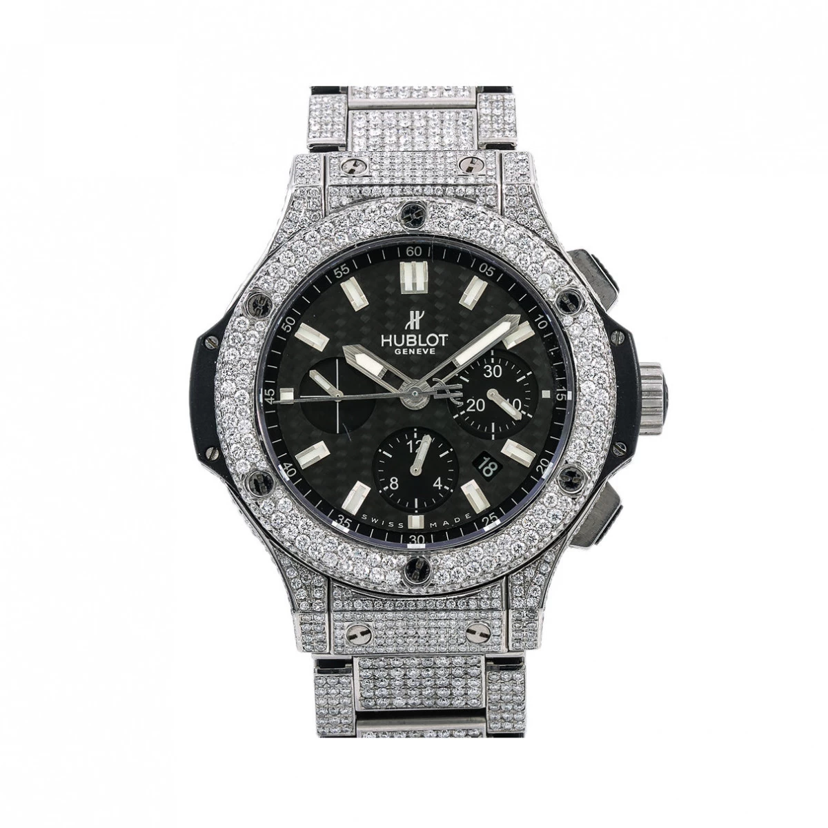 Men's Diamond Watch Hublot Big Bang 44mm Black Dial W00896 3 Men's Diamond Watch Hublot Big Bang 44mm Black Dial W00896