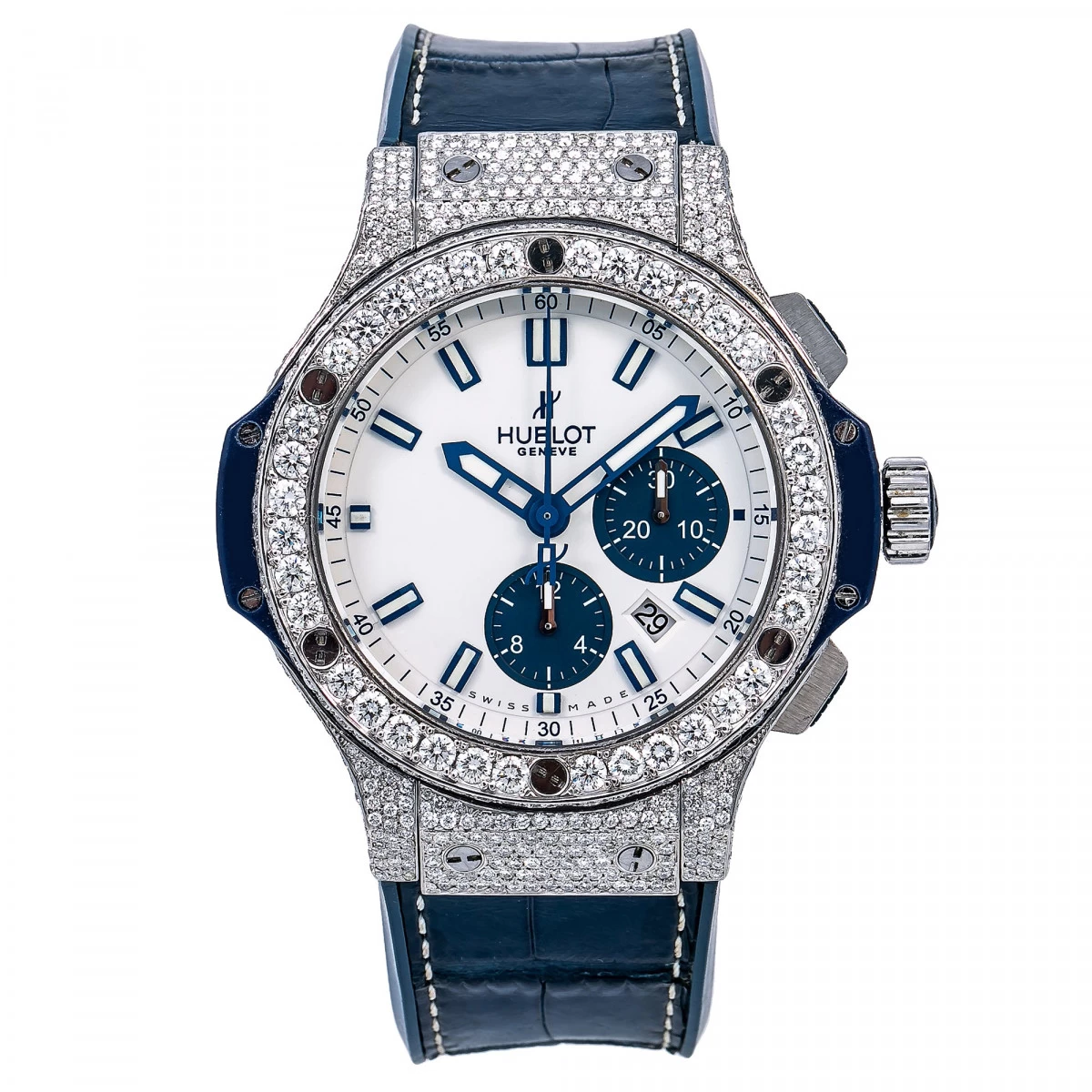 Men's Diamond Watch Hublot Big Bang 44mm White Dial 3 Men's Diamond Watch Hublot Big Bang 44mm White Dial