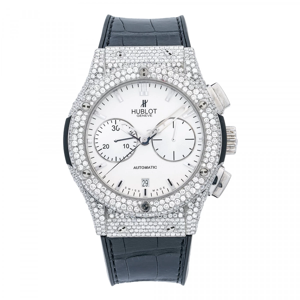 Men's Diamond Watch Hublot Classic Fusion 45mm White Dial 3 Men's Diamond Watch Hublot Classic Fusion 45mm White Dial