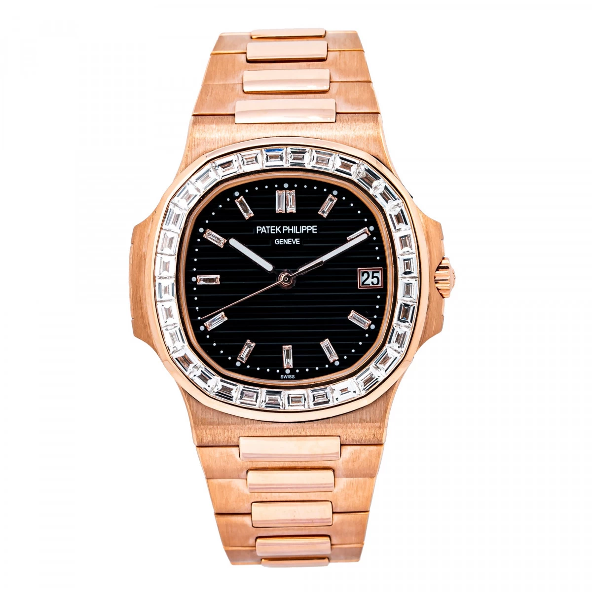 Men's Diamond Watch Patek Philippe Nautilus 40mm Black Dial 3 Men's Diamond Watch Patek Philippe Nautilus 40mm Black Dial