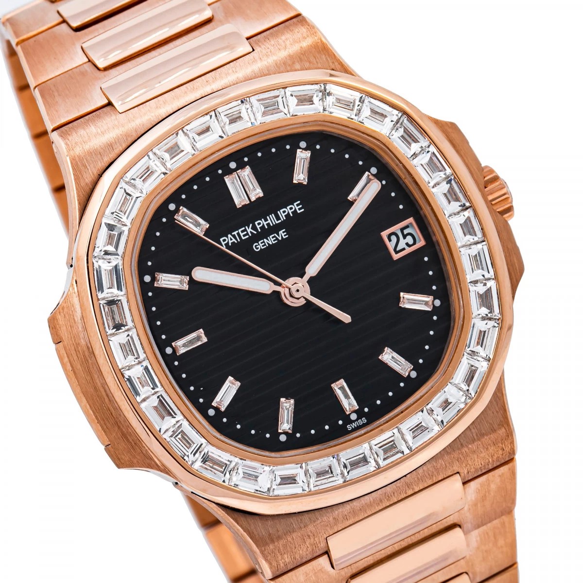 Men's Diamond Watch Patek Philippe Nautilus 40mm Black Dial 5 Men's Diamond Watch Patek Philippe Nautilus 40mm Black Dial - Image 3