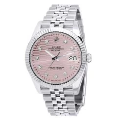 Men's Diamond Watch Rolex Datejust 41mm Rose Dial Jubilee Bracelet
