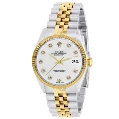 Men's Diamond Watch Watch Rolex Datejust 36mm White Dial Jubilee Bracelet