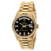 Men's Gold Watch Rolex Day-Date Diamond 36mm Black Onyx Dial President Bracelet
